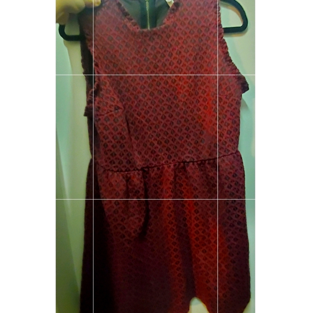 Burgundy dress - high neckline, mini